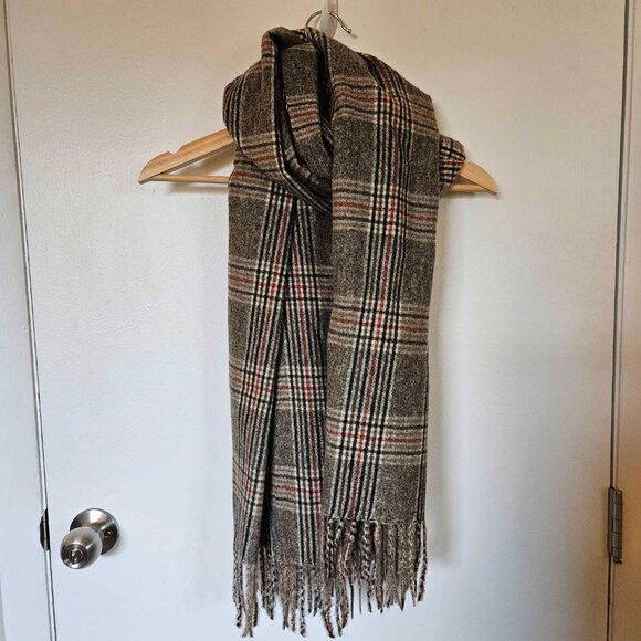Vernacular Plaid Scarf | Academia Preppy Neutral Fall Accessory - NWT - Picture 1 of 5